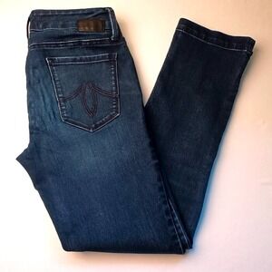 Anthropology Level 99 Low Rise Lily Crop Skinny Straight Jeans Size 27/4 Dark